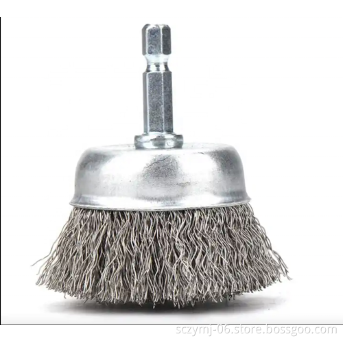 50mm 1/4inch Steel Wire Brush with Brass Plating: Ideal Tool for Metal Rust Removal and Polishing